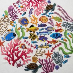 an image of colorful sea life on white paper