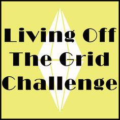 the logo for living off the grid challenge, with an arrow in black and yellow