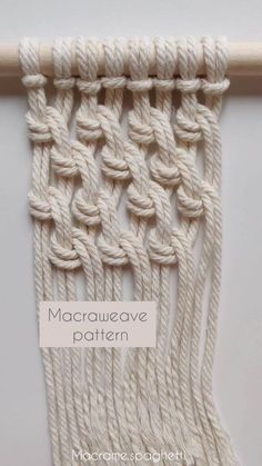 macrame weave pattern with text overlay that says macrame wave pattern