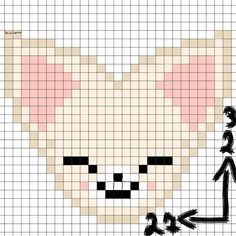 a cross stitch pattern with an image of a cat's head and eyes on it