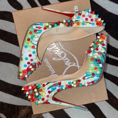 Great Condition Vibrant Hawian Printed Calfskin Leather 4 Inch Heel Can Be Worn Many Ways A Must Have Comes With Box And Dust Bag Christian Louboutin Pigalle Follies, Pigalle Follies, Louboutin Pigalle, Christian Louboutin Pigalle, 4 Inch Heels, Louboutin Shoes, Christian Louboutin Shoes, Shoes Women Heels, Calf Skin