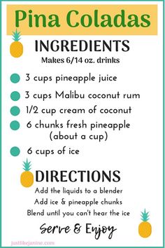 a recipe for pineapples with instructions to make it