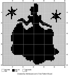 a black and white cross stitch pattern with the shape of australia