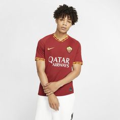 A.S. Roma 2019/20 Stadium Home Camiseta de fútbol - Hombre - Rojo As Roma, Store Shoes, Football Shirt, Qatar, Football Shirts, Dri Fit, Breathable Fabric, Polo Ralph Lauren