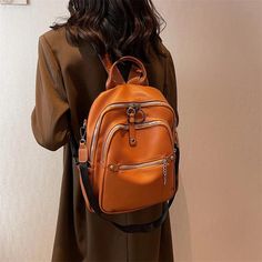 Luxury Soft Leather Cool Backpack RB551 - School Shoulder Bag | Touchy Style School Backpack Jansport, School Backpack Organization, School Backpack College, Middle School Backpack, School Shoulder Bag, Cool Backpack, Caught In The Rain, Backpack Organization, Crossbody Backpack