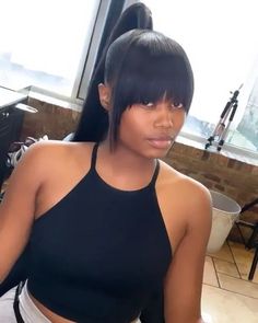 Ponytail Black Women, Straight Ponytail Hairstyles, Ponytail Girl, High Ponytail Hairstyles, Pony Tails, Black Ponytail Hairstyles, Corte Bob, Afro Textured Hair