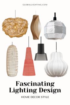 the cover of lighting design home decor style, featuring different types of lamps and pendants