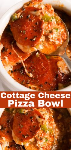 this cottage cheese pizza bowl is the perfect appetizer for any family