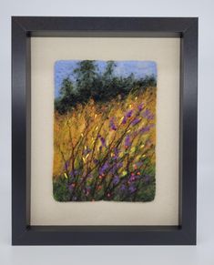 an oil painting of flowers in a field