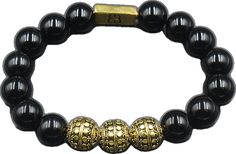 Classic Black Bracelets With 8mm Beads, Classic Adjustable Black Bead Bracelets, Classic Adjustable Black Beaded Bracelets, Classic Adjustable Black Bead Bracelet, Classic Adjustable Black Beads Bracelet, Black Wristband With 8mm Beads, Luxury Black Bracelets With Polished Beads, Luxury Black Bracelets With 8mm Beads, Gold Beads Bracelet