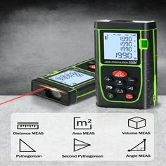 an image of a laser measurer with instructions on how to use the measurement tool