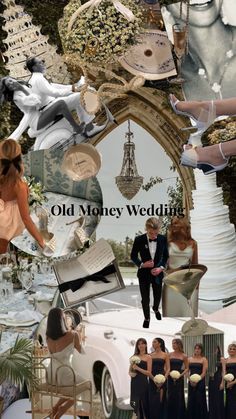 an old money wedding collage