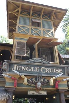 an entrance to the jungle cruise at disney's animal kingdom