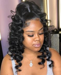 Hi Low Ponytail Weave, Short Big Hair Styles, Curly Updown Hairstyles For Black Women, Short Curly Ponytail Black Women Weave, Medium Length Ponytail Styles, Updo With Weave For Black Women, Curly Half Up Half Down Weave Short, High Short Curly Ponytail Weave, Pincurl Ponytail Updo Black Women