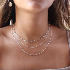 Our Gemma Chain features a timeless, dainty double rope that blends modern style with classic sophistication! It is perfect to wear alone or layer up with a fun necklace stack. DETAILS14k gold fill or sterling silverAvailable in 14", 16", 18", or 20"Hypoallergenic, waterproof, and nickel free Dainty Silver Necklace Stack, Gold And Silver Necklaces Layered, White Gold Jewelry Necklaces, Silver Necklace Stack, Homecoming 2024, Silver Layered Necklace, Dainty Jewelry Necklace, Chain Necklace Silver, Simple Silver Jewelry