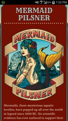 the mermaid pilsner label is shown