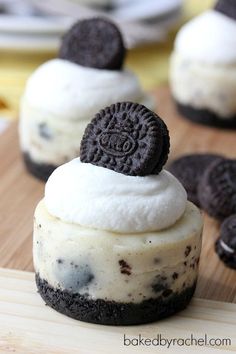 oreo cookies and cream desserts on a cutting board