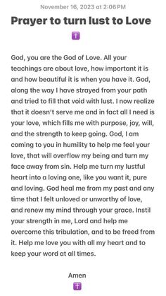 an open page with the words prayer to turn just to love