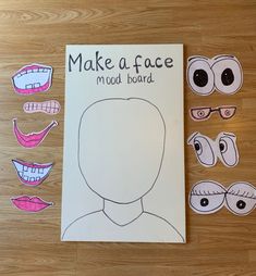 make a face model board with paper cut outs