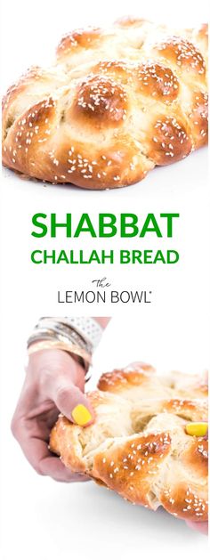 two images showing different types of breads with the words sharbat challah bread