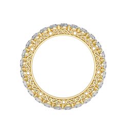 Stamped: 14K Total Ring Weight: 2.4 Grams Diamond Weight: 2.28 Carat (F-G Color, VS1-VS2 Clarity) 2.9 Millimeters - 25 Total Diamond Quantity: 25 SKU: [602828] Round Diamond Eternity Band With Halo Design, Yellow Gold Eternity Band With Halo Design For Anniversary, Round Halo Eternity Band In Fine Jewelry, Yellow Gold Eternity Band With Halo Design, Classic Round Eternity Band With Halo Design, Classic Eternity Band With Halo Design, Oval Brilliant Cut Yellow Gold Eternity Band, Gold Eternity Band With Halo For Anniversary, Luxury Round Halo Eternity Band