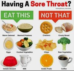 Foods For Sore Throat, Eat When Sick, Soft Foods To Eat, Medicinal Foods, Sick Food, Sore Throat Remedies, Throat Remedies, Sick Remedies, Strep Throat