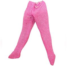 This vintage item from the 1980s brings back memories of Barbie's iconic fashion. The pink glitter footed leggings are a rare find and perfect for collectors. The item has some stains but does not detract from its overall appeal.  The pants are made for Barbie dolls and are perfect for those who want to recreate the 80s fashion. The glitter adds a touch of glamor and elevates the look. It is a must-have for vintage Barbie collectors and enthusiasts. 80s Tights, The 80s Fashion, 1980s Barbie, Footed Leggings, Iconic Fashion, Barbie Collector, Doll Clothing, The 80s, 80s Fashion