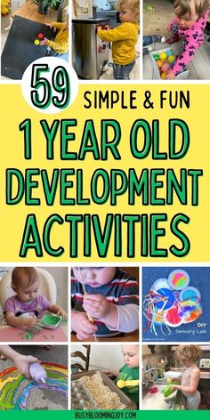 Looking for ways to keep little hands busy & mind engaged? Here are the best development activities for toddlers 12 months old. 59 fun toddler activities for 1 year olds that will help develop language, social, speech, cognitive & social-emotional skills. Plus simple gross & fine motor activities for toddlers to promote physical development in your 12 month old. Easy sensory activities toddlers will enjoy. Keep your 1 year olds entertained with these development activities for toddlers Physical Development Activities, Cognitive Development Activities, Busy Mind, Cognitive Activities, Social Emotional Activities