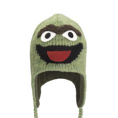 Sesame Street - Oscar Head Kids Peruvian Knit Hat Peruvian Knit Hats Old Glory OS Light Green Green Outdoor Hat, Fun Green Hat For Outdoor, Fun Green Outdoor Hat, Novelty Green Beanie Hat, Playful Green Winter Hat, Green Casual Crochet Knit Hat, Novelty Crochet Winter Hat, Green Fun Crochet Hat For Winter, Playful Knit Hat One Size Fits Most