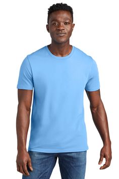 Unisex Organic Cotton Tee - ARCTIC BLUE - S | Allmade Organic Cotton Top in Arctic Blue Size Small Arctic Blue, Workwear Jacket, T-shirt Polos, Cotton Tops, American Apparel, Fashion Tees, Shoulder Taping, Cotton Tee, Rib Knit