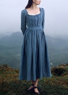 Step out in elegance with our New Blue Square Collar Ruffled Linen Long Dress featuring long sleeves for a timeless and sophisticated look.Fabric: Cotton 45%. Linen 55%Size & Fit:Fit: This garment fits true to size.Length: Size M measures 47.19"from shoulder to hemBust: Great for any cup size. Waist: Loose Fit. Comfortable room throughout midsection.Hip: Loose Fit - room for hips.Hand Wash Cold. Cottagecore Skirts, Long Dresses Long Sleeve, Linen Long Dress, Ruffle Linen, Long Linen Dress, Cotton Long Dress, Slides Women, Comfortable Room, Blue Square