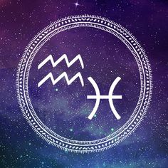 the zodiac sign for pisci is depicted in a circular frame on a purple and blue background with stars