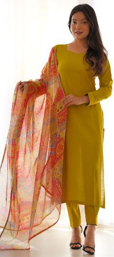 Yellow color Salwar Kameez in Viscose fabric with Thread work Multicolor Straight Kurta Salwar Kameez With Sheer Dupatta, Multicolor Salwar Kameez With Sheer Dupatta And Straight Kurta, Multicolor Salwar Kameez With Sheer Dupatta, Multicolor Cotton Silk Palazzo Set With Dupatta, Multicolor Cotton Silk Salwar Kameez With Sheer Dupatta, Unstitched Multicolor Cotton Silk Palazzo Set, Multicolor Unstitched Cotton Silk Palazzo Set, Multicolor Georgette Unstitched Suit With Dabka, Straight Kurta With Sheer Dupatta For Eid