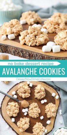 no bake dessert recipe for avalanche cookies with marshmallows in the middle