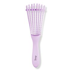 Flex Detangler Brush -  Diane's Flex Detangler Brush is for detangling thick, curly or textured hair without damage.    Features     Flexible finger-like bristles Includes adjustable bar to customize the bristle width to your hair type and curl pattern Designed for thick, curly and textured hair types Lightweight     Benefits     Finger-like bristles flex as you brush to avoid breakage and damage to hair Detangles wet or dry hair Separates and defines wet curls Perfect for evenly distributing co Wazy Hair, Curly Hair Diffuser, Fizzy Hair, Curly Hair Brush, Detangler Brush, Hair Diffuser, Curly Hair Problems, Detangling Brush, Curl Pattern