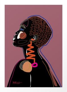 Twelani by mmvce #art #print #decor #interior #design #wall #gallery #home #pop #color #pink #blush #women #black #power #girl #minimal #line #drawing #abstract Pop Color, Black Art Painting, Afrocentric Art, Print Decor, Afro Art, Power Girl, Wall Gallery, Pink Blush, Design Wall