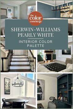 the color scheme for sherwinn - williams's pearly white interior color palette