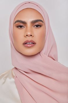 Georgette Crepe Hijab - Lychee Veiled Collection Elegant Chiffon Headscarf For Eid, Chiffon Khimar For Eid, Elegant Eid Georgette Shawl, Elegant Georgette Shawl For Eid, Modest Pink Headscarf For Eid, Georgette Shawl For Eid, Crepe Hijab, Georgette Material, Pink Berry