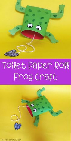 paper roll frog craft for kids to make