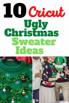 Vinyl Ugly Christmas Sweater, Crazy Christmas Shirts Diy, Diy Ugly Christmas Sweater Cricut, Grinch Christmas Sweater Diy, Ugly Christmas T Shirt Ideas, Xmas T Shirt Ideas, Holiday Sweater Pattern, Cricut Ugly Sweater Ideas, Diy Easy Ugly Christmas Sweater