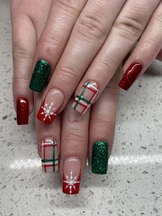 Plaid Nails, Christmas Nail Art Designs, Makijaż Smokey Eye