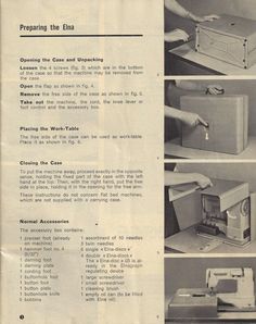 an instruction manual for sewing with instructions on how to use the machine