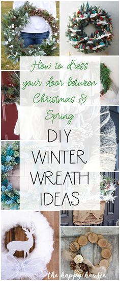 christmas and winter wreaths with text overlay