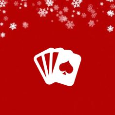 playing cards with snowflakes in the background