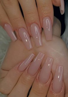 Acrylic Nails Nude, Milky Nails, Long Acrylic Nails Coffin, Pink Nail, Pink Acrylic Nails, Square Acrylic Nails, Fire Nails