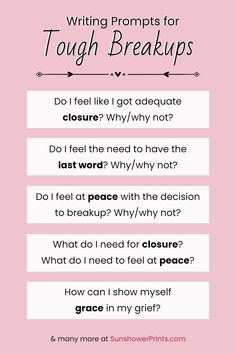 a pink background with the words writing prompts for self discovery