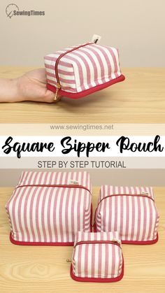 the square zipper pouch sewing pattern is easy to sew