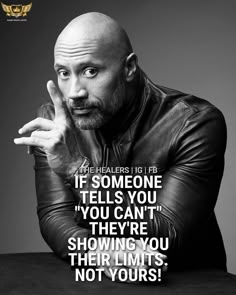 a bald man sitting at a table in front of a black and white photo with the quote, one of the reasons people fail life is because they listen to their friends and family