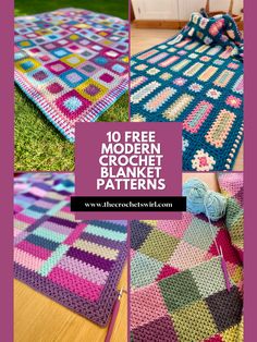 crochet blanket patterns with text that reads, no free modern crochet blanket patterns