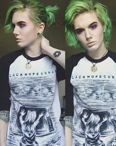 by spectredeflector Androgynous Fashion, Attractive People, Boy Art, Green Hair, Trendy Hairstyles, Look Cool, Alternative Fashion, New Hair, Dyed Hair